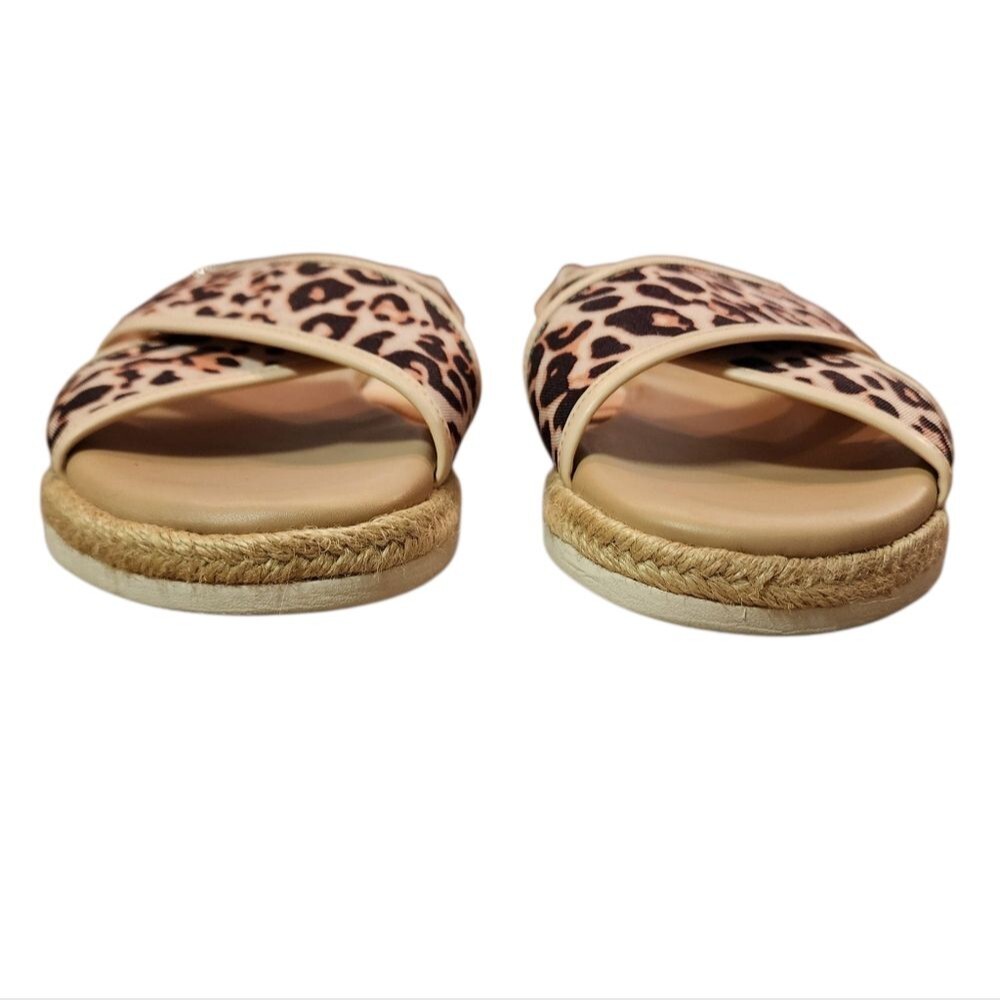 Easy Spirit Leopard Animal Print Criss Cross Slingback Sandals Women12M Casual - Picture 6 of 12